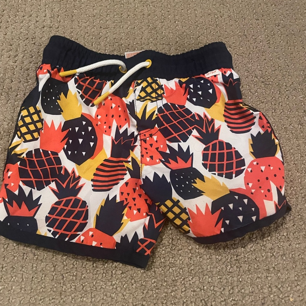 Cat & Jack toddler swim‎ trunks, pineapples, 18 months